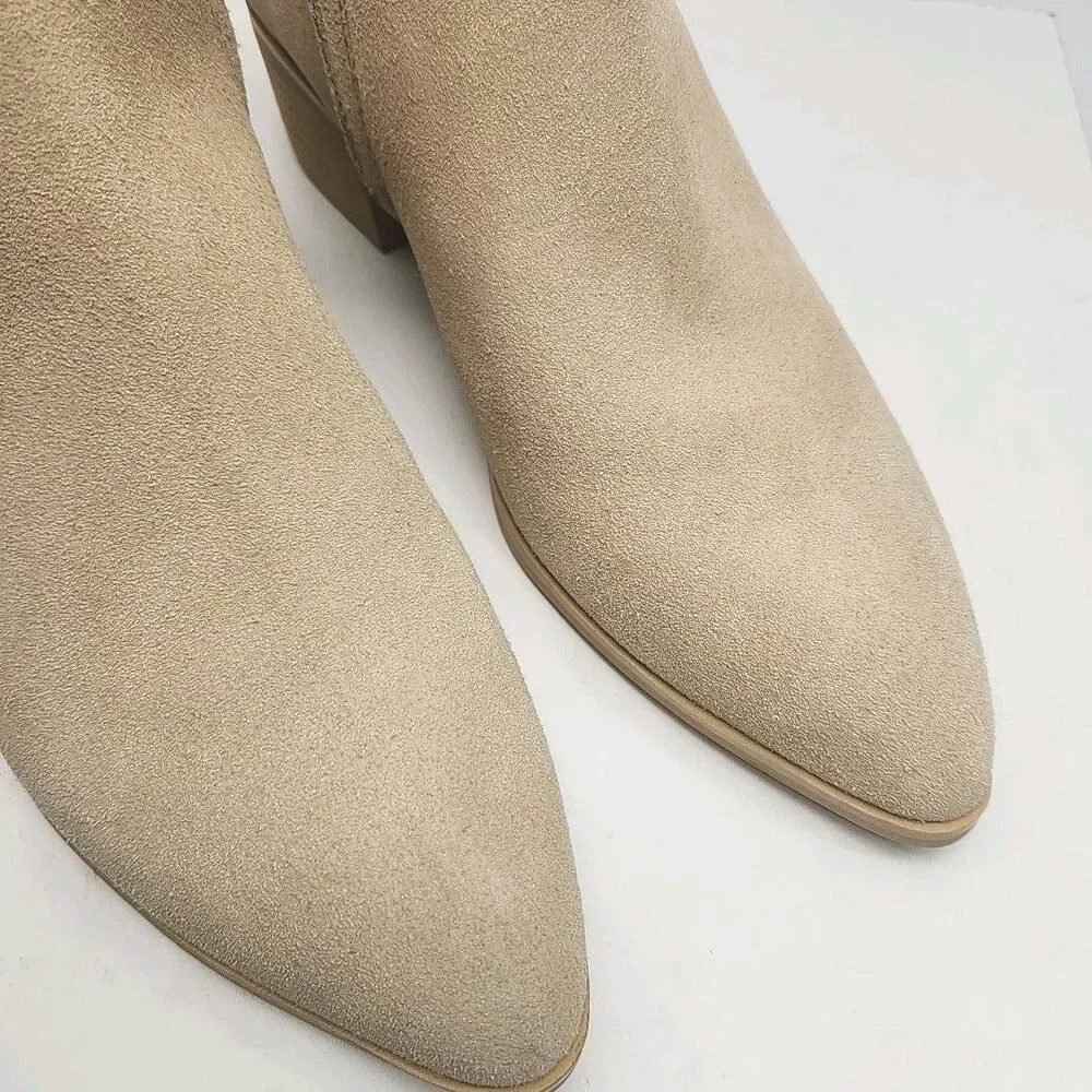 Dolce Vita Avie Ankle Boots Women Size 11 Beige Dune Suede Leather 2